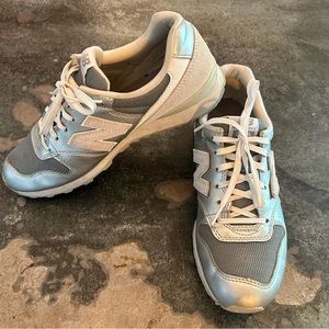 Silver New Balance Running shoes, Size 7.5